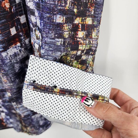 ALEX VANDO Men's Geo Printed Stretch Dress Shirt Small NWT - Picture 5 of 10